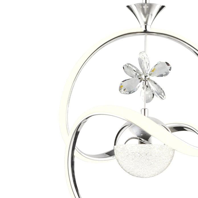 Apliqa Conroy Krom 3 Renkli 48 Watt Kristal Ledli Modern Oturma Odası Salon Sarkıt Avize