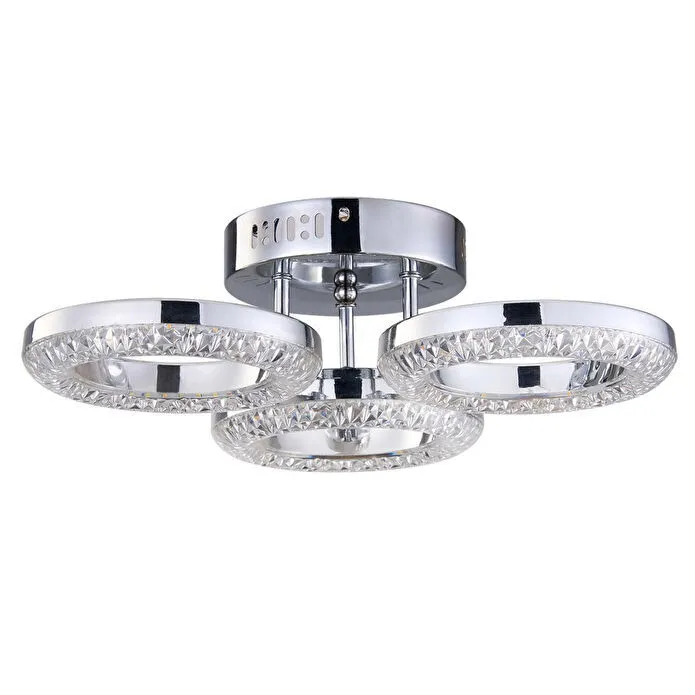 Apliqa Oylum 3'lü Krom 24 Watt Kristalli Koridor Salon Led Plafonyer Avize