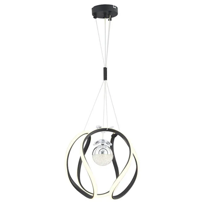 Apliqa Leroy Tekli Siyah Krom 3 Renkli 40 Watt Ledli Modern Oturma Odası, Koridor, Salon Led Avize