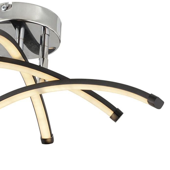 Apliqa Dosse 3lü Siyah 28 Watt Plafonyer 3 Renkli Ledli Modern Mutfak Banyo Led Salon Sarkıt Avize