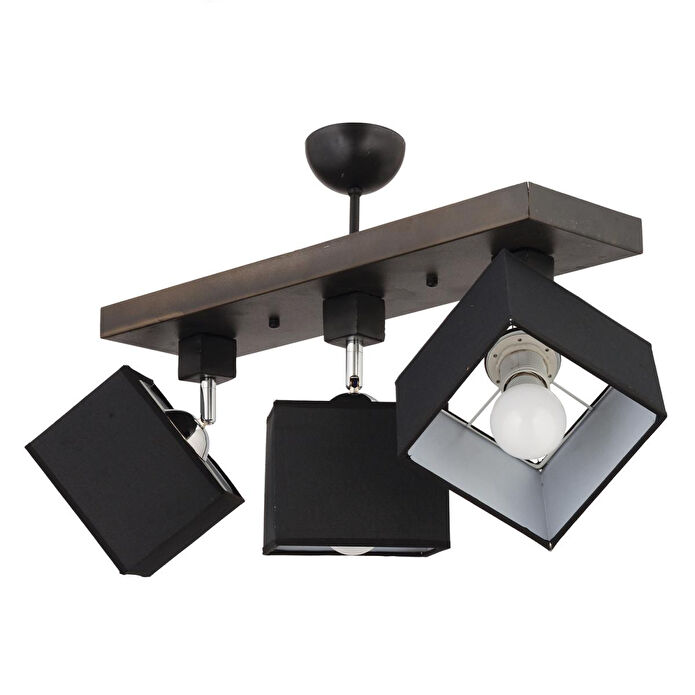 Apliqa Grande 3lü Siyah Modern Koridor Mutfak Salon Plafonyer Avize