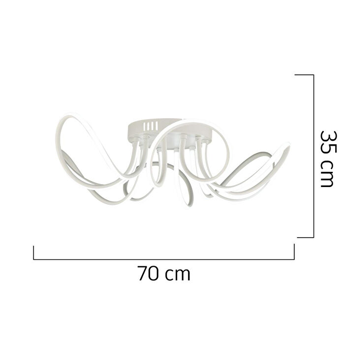 Apliqa Ladore 6lı Beyaz 120 Watt Sarkıt Ledli Modern Mutfak Banyo Led Salon Plafonyer Avize