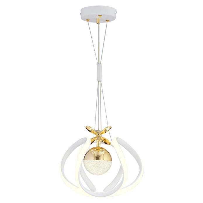 Apliqa Pelin Tekli Beyaz Gold 3 Renkli 39 Watt Ledli Modern Oturma Odası, Koridor, Salon Led Avize