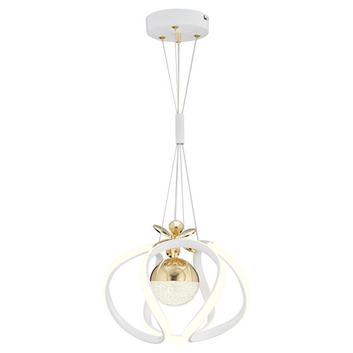 Apliqa Pelin Tekli Beyaz Gold 3 Renkli 39 Watt Ledli Modern Oturma Odası, Koridor, Salon Led Avize