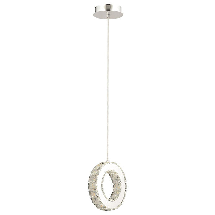 Apliqa Akanay Tekli Krom Ledli 3 Renkli Sarkıt Kristalli Taşlı Modern Tasarım Led Kristal Top Salon Avize