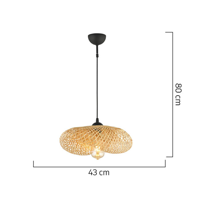 Apliqa Edna Tekli Rattan Modern Tasarım Oturma Odası Avize