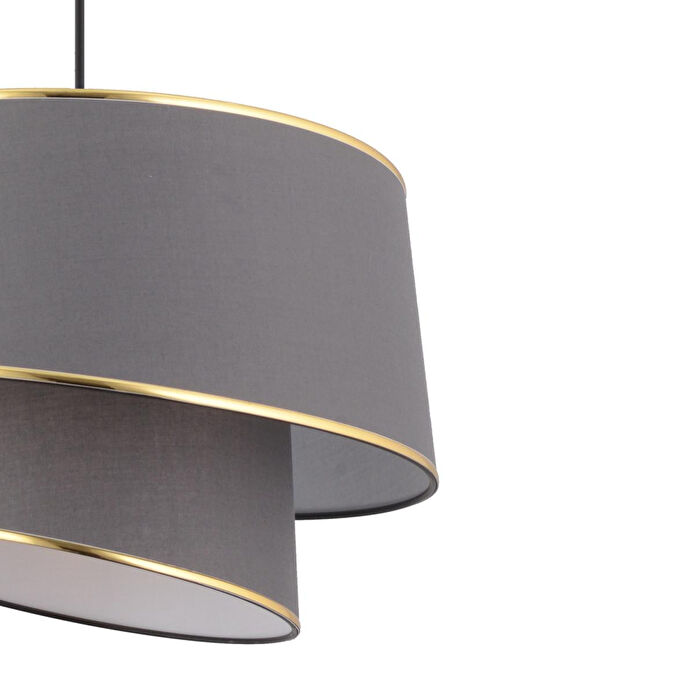 Apliqa Paoni 2 Katlı Antrasit Gold Detaylı Modern Koridor,yatak Odası Salon Avize