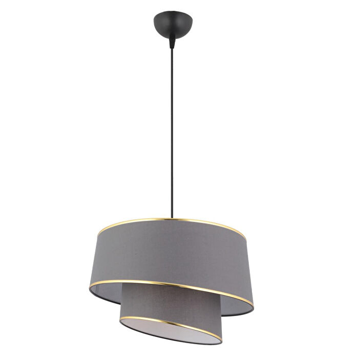 Apliqa Paoni 2 Katlı Antrasit Gold Detaylı Modern Koridor,yatak Odası Salon Avize