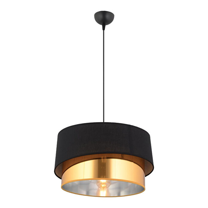 Apliqa Marstal Büyük 2 Katlı Siyah Gold Detaylı Modern Koridor,yatak Odası Salon Avize