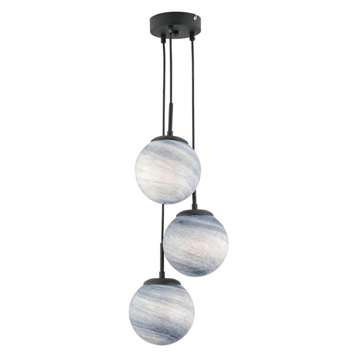 Apliqa Efser 3lü Yuvarlak Modern Oturma Odası Salon Sarkıt Avize