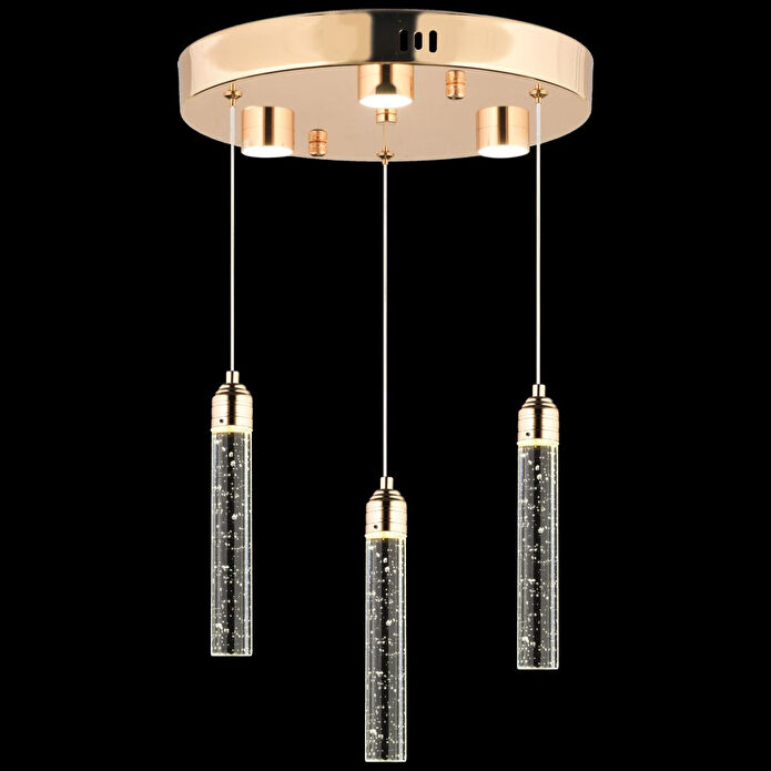 Apliqa Zaki 3 Lü Gold Kaplama 3 Renkli 45 Watt Ledli Modern Tasarım Oturma Odası,genç Odası,yatak Odası,salon Sarkıt Led Avize
