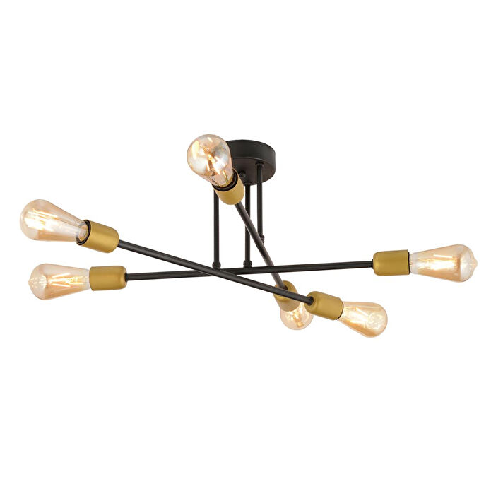 Apliqa Octopus 6lı Siyah Modern Genç Odası Yatak Odası Mutfak Retro Salon Avize