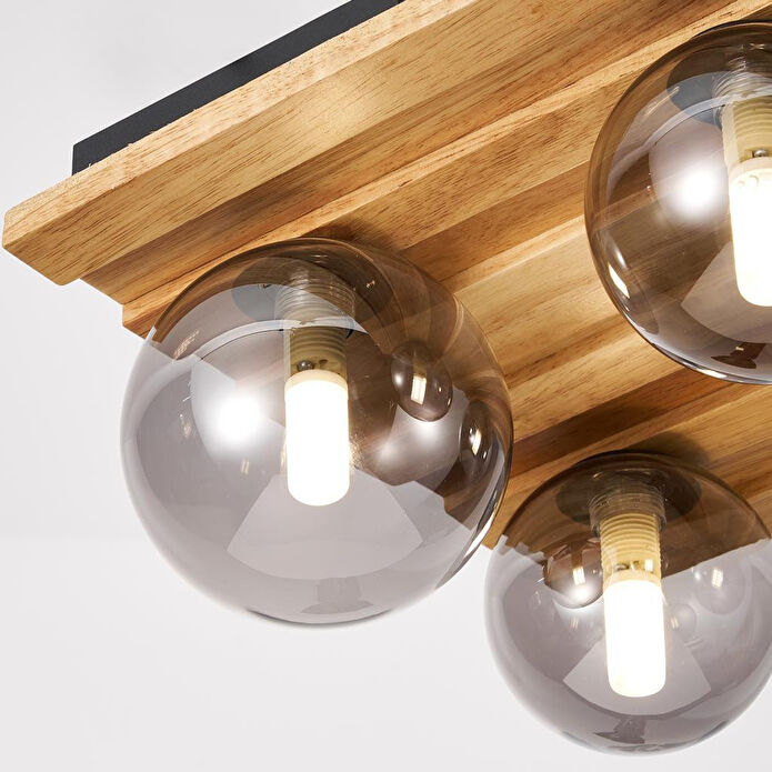 Apliqa Meggy 4'lü Ahşap Plafonyer Avize