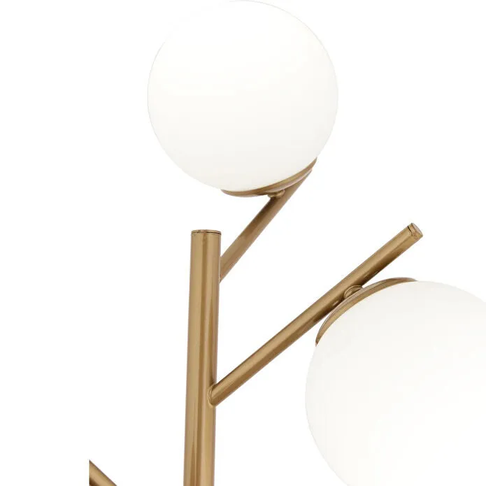 Apliqa Renji 3lü Eskitme Boyalı Beyaz Camlı Modern Tasarım Metal Lambader