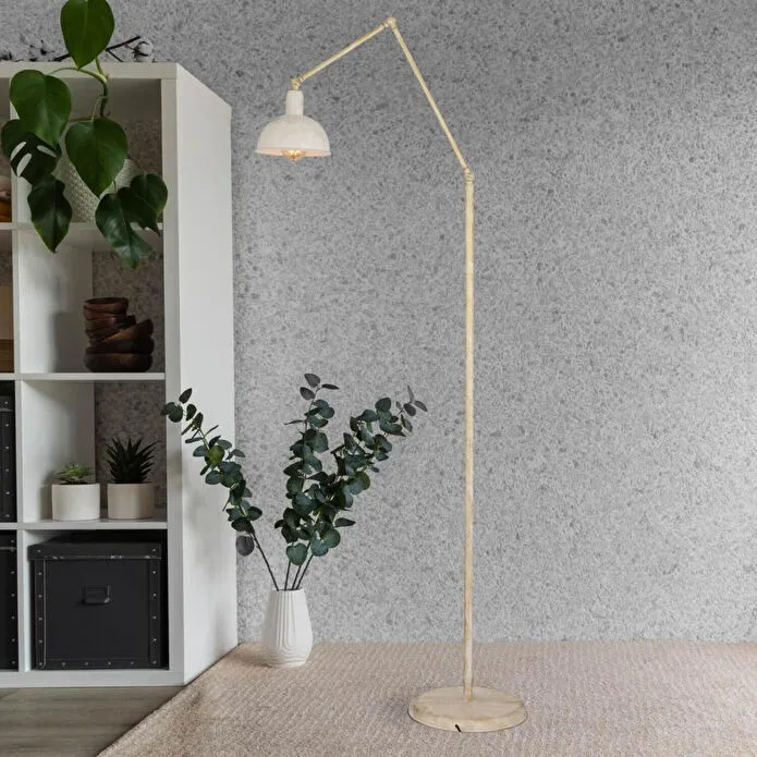 Apliqa Aksu Beyaz Silme Dekoratif Tasarım Modern Retro Salon Lambader