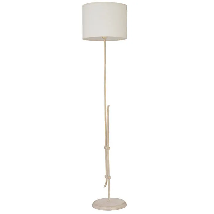 Apliqa Jolly Beyaz Şapkalı Beyaz Modern Tasarım Ayaklı Abajur Lamba Metal Lambader