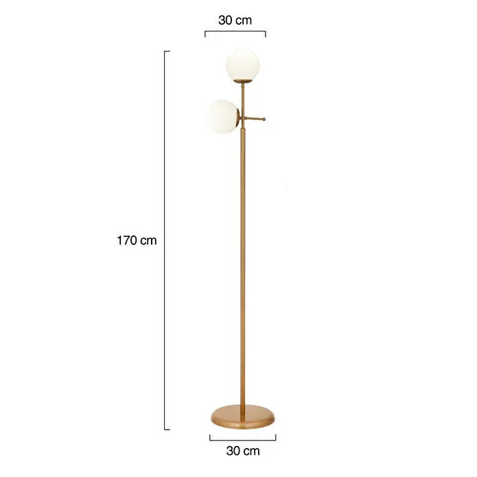 Apliqa Günay 2li Eskitme Beyaz Camlı Modern Dekoratif Tasarım Oturma Odası-salon Lambader