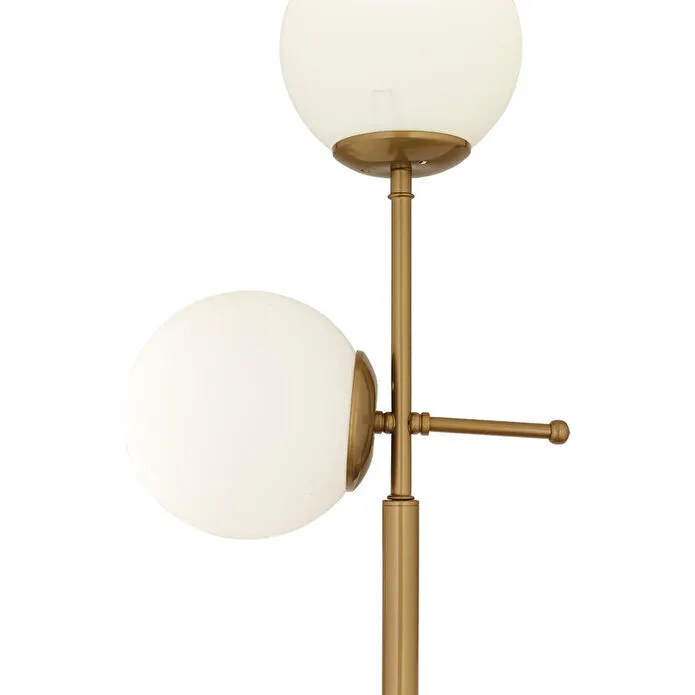 Apliqa Günay 2li Eskitme Beyaz Camlı Modern Dekoratif Tasarım Oturma Odası-salon Lambader