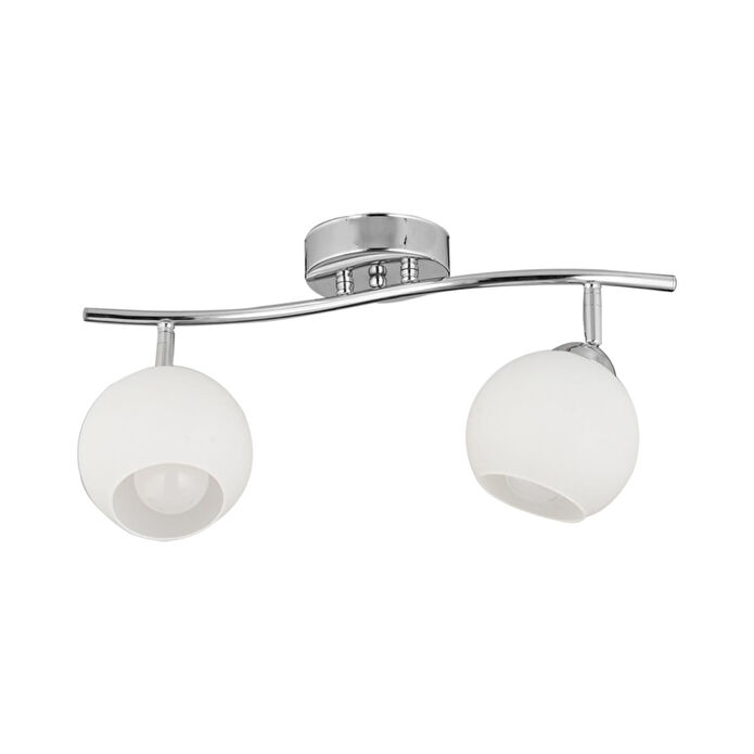 Apliqa Riley 2li Krom Spot Yuvarlak Camlı Mutfak- Banyo Avize