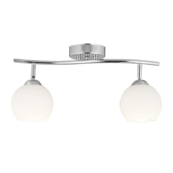 Apliqa Riley 2li Krom Spot Yuvarlak Camlı Mutfak- Banyo Avize