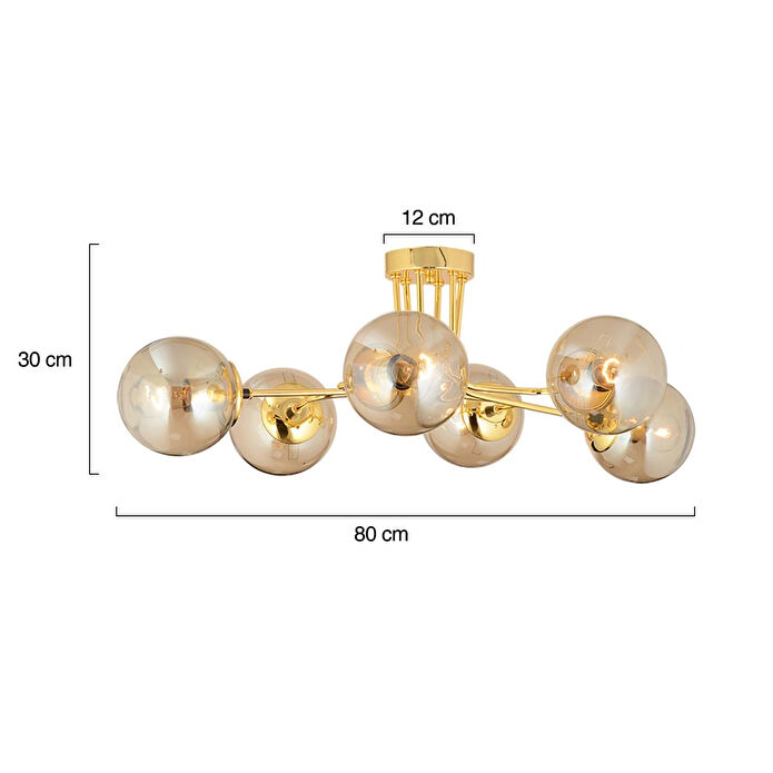 Apliqa Tanyer 6lı Gold Modern Sarkıt Yatak Odası Salon Avize