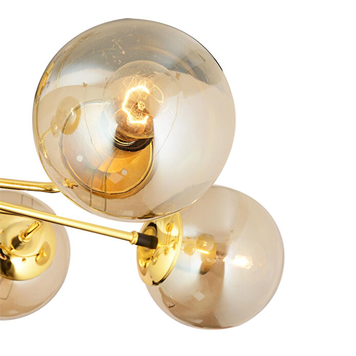 Apliqa Tanyer 6lı Gold Modern Sarkıt Yatak Odası Salon Avize