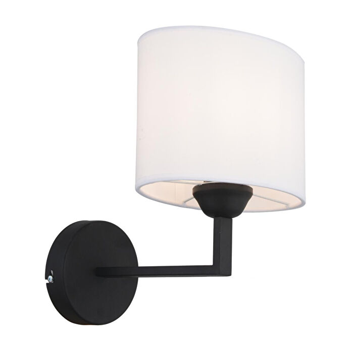 Apliqa Zadie Tekli Beyaz Şapkalı Siyah Duvar Lambası Yatak Odası-yatak Başı-banyo Için Modern Aplik