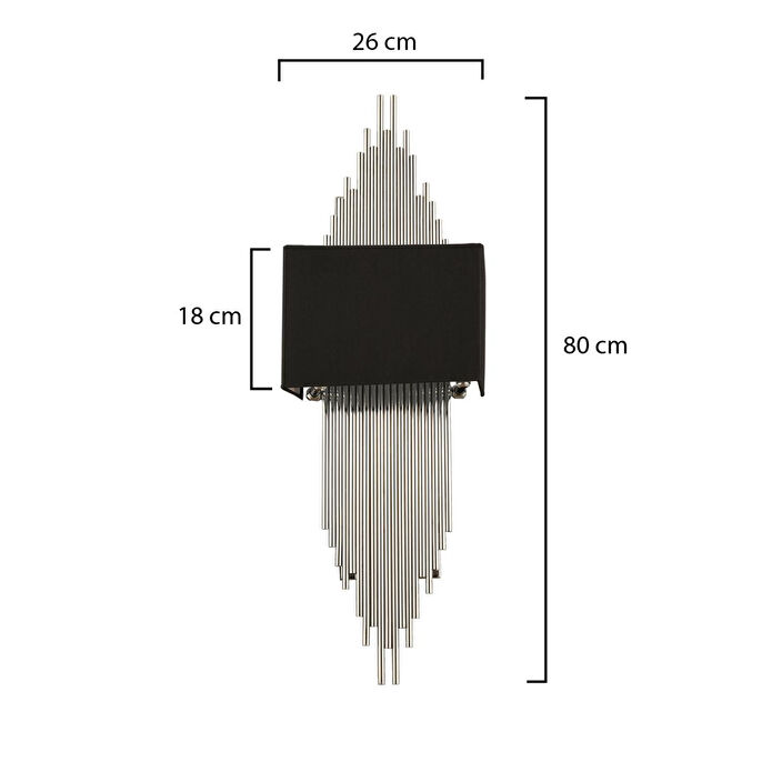 Apliqa Cannes Krom Kaplamalı Modern Duvar Lambası Yatak Odası-yatak Başı Tasarım Aplik