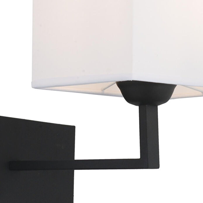 Apliqa Rylee Tekli Beyaz Şapkalı Siyah Duvar Lambası Yatak Odası-yatak Başı-banyo Için Modern Aplik