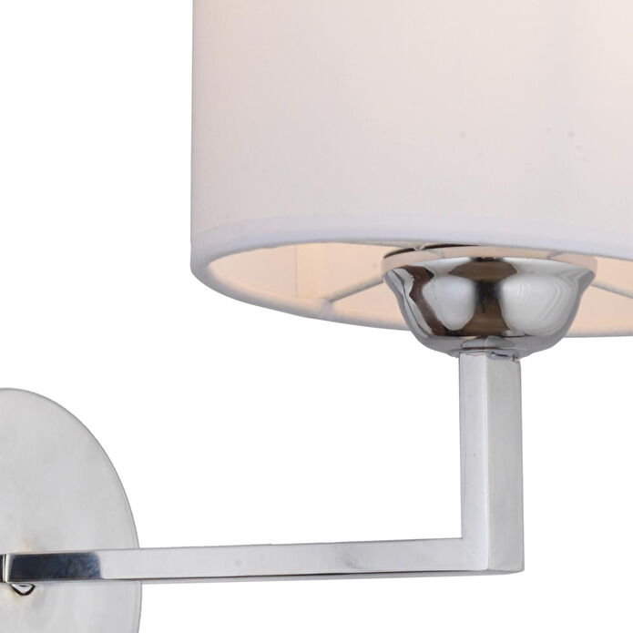 Apliqa Zadie Tekli Beyaz Şapkalı Krom Duvar Lambası Yatak Odası-yatak Başı-banyo Için Modern Aplik