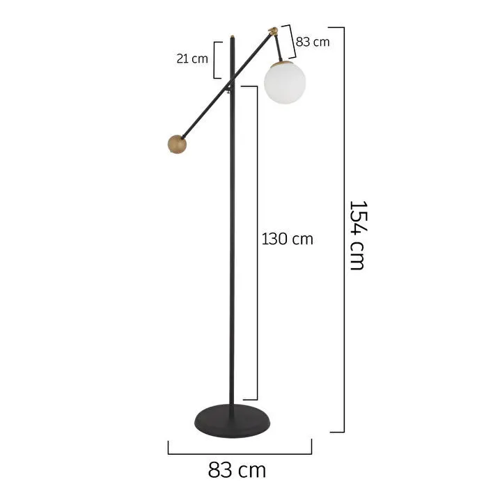 Apliqa Thunder Siyah Eskitme Metal Kafe Restoran, Salon, Oturma Odası Köşe Lambader