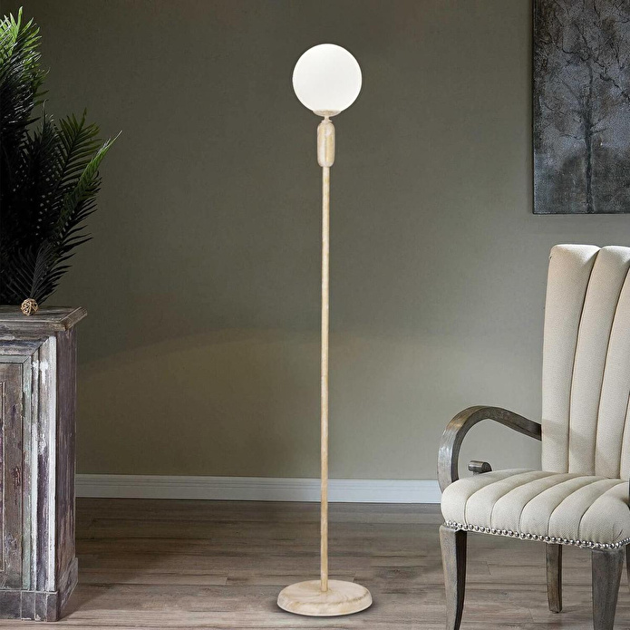 Apliqa Arlo Beyaz Silme Beyaz Camlı Modern Tasarım Metal Lambader