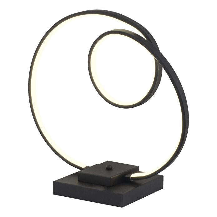 Apliqa Estel Siyah Kare Ayak Ledli Modern Oturma Odası Salon Abajur