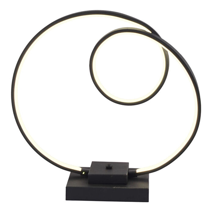 Apliqa Estel Siyah Kare Ayak Ledli Modern Oturma Odası Salon Abajur