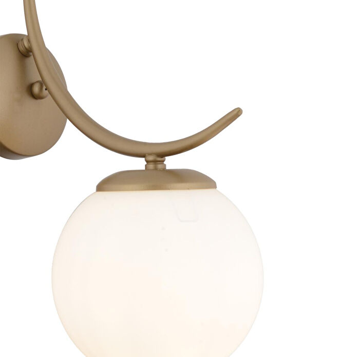 Apliqa Germaine Tekli Eskitme Beyaz Camlı Modern Yatak Başı, Salon Aplik