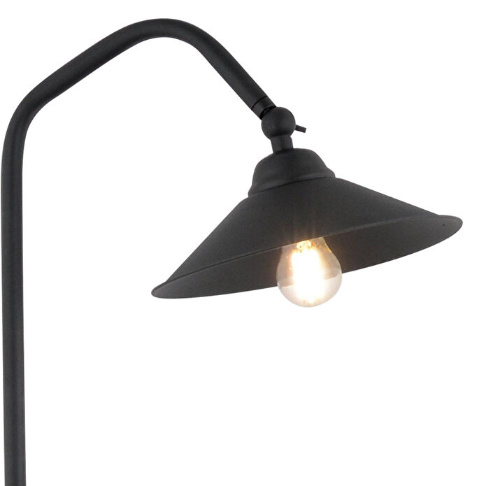 Apliqa Clifferd Siyah Başlıklı Ahşap Sehpalı Modern Ayaklı Abajur Lamba Ahşap Lambader