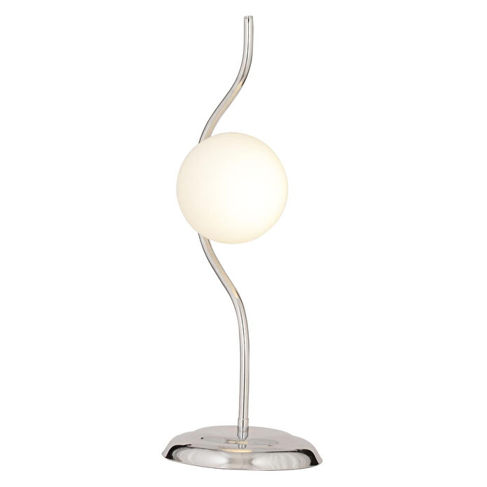 Apliqa Zeyna Krom Kaplama Beyaz Camlı Modern Tasarım Salon-oturma Odası-yatak Odası Abajur