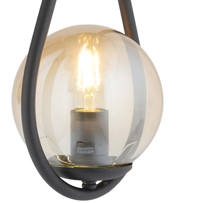 Apliqa Aplik Mirza Tekli Siyah Bal Camlı Modern Duvar Aplik Yatak Başı Salon Aplik