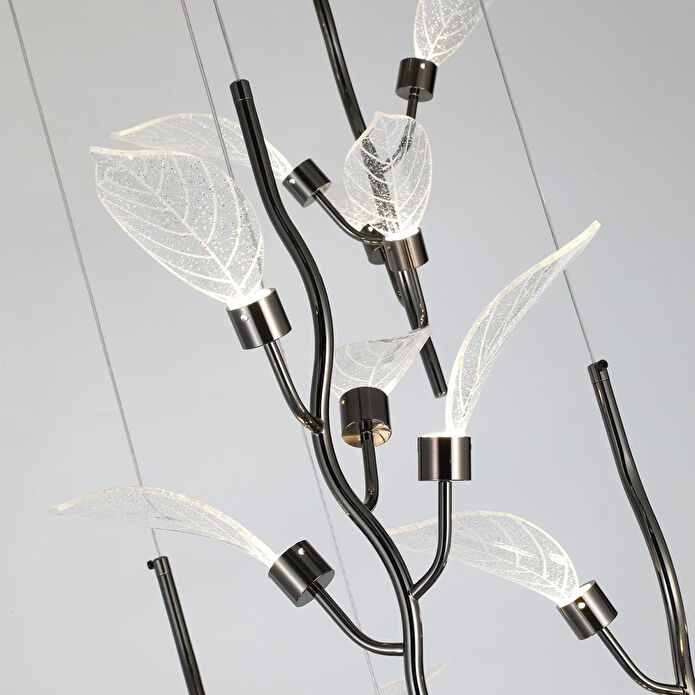 Apliqa Liria 6'lı Platin Yaprak Desenli Sarkıt Led Avize