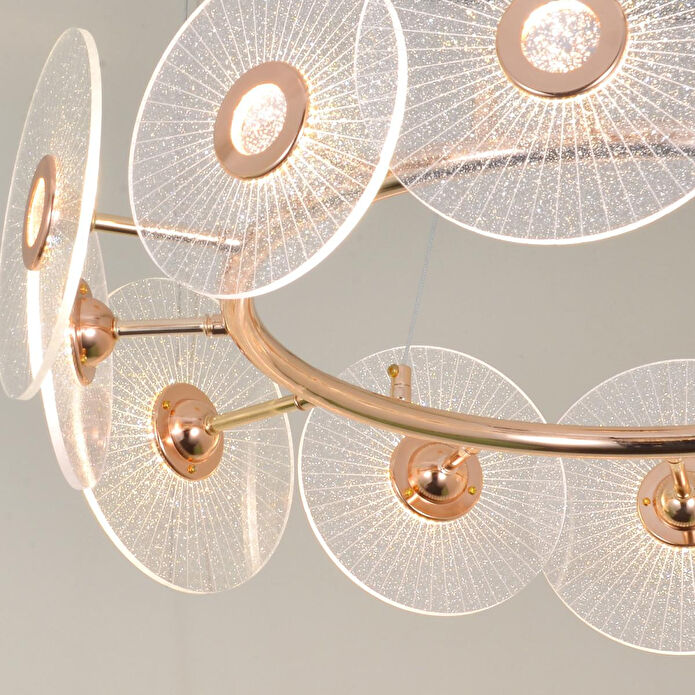 Apliqa Vetro 12'li Yuvarlak Led Salon Avize