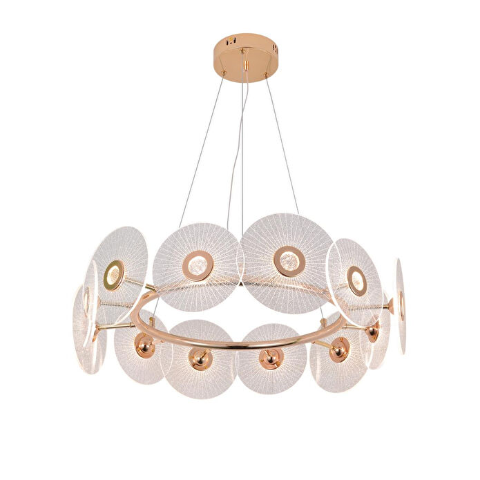 Apliqa Vetro 12'li Yuvarlak Led Salon Avize