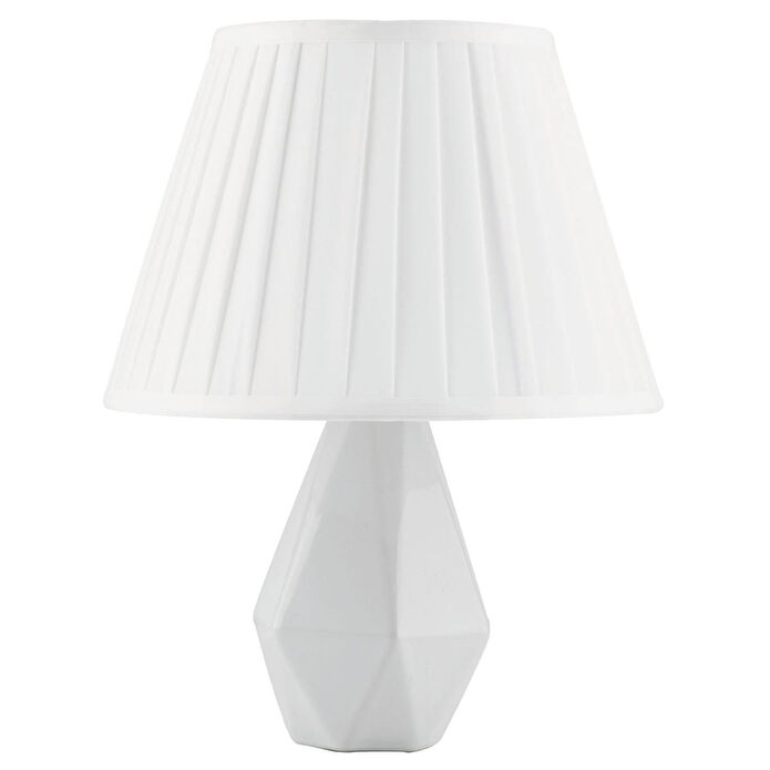 Apliqa Tardu Beyaz Şapkalı Beyaz Seramik Salon-yatak Odası Tasarım Abajur