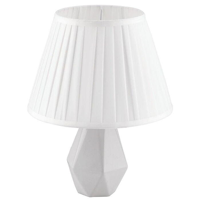 Apliqa Tardu Beyaz Şapkalı Beyaz Seramik Salon-yatak Odası Tasarım Abajur