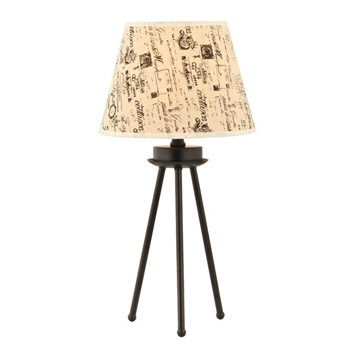 Apliqa Epona Desenli Şapkalı Siyah Modern Dekoratif Salon Abajur