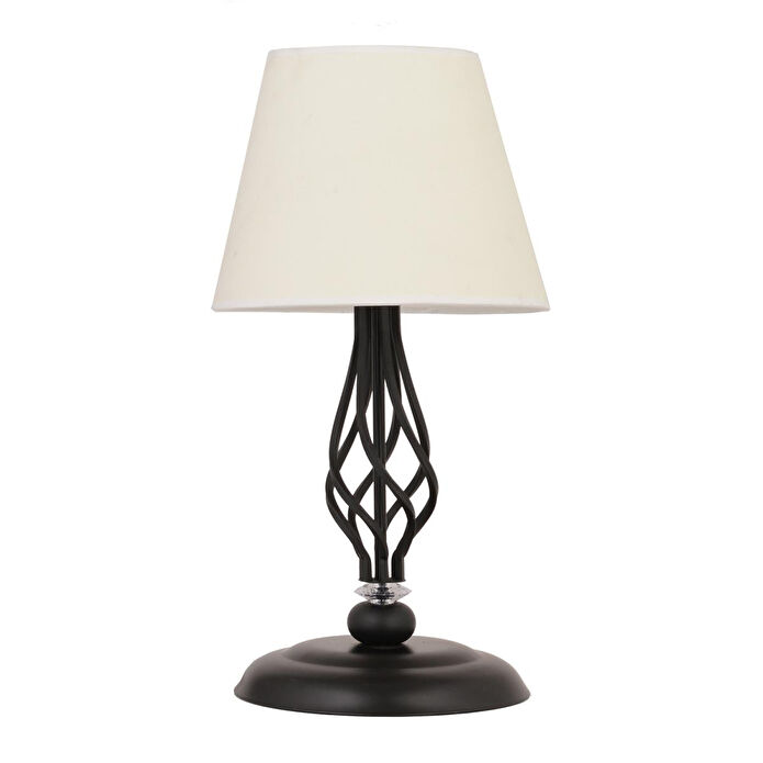 Apliqa Lupin Beyaz Şapkalı Siyah Masa Lambası Modern Tasarım Salon-yatak Odası Retro Abajur