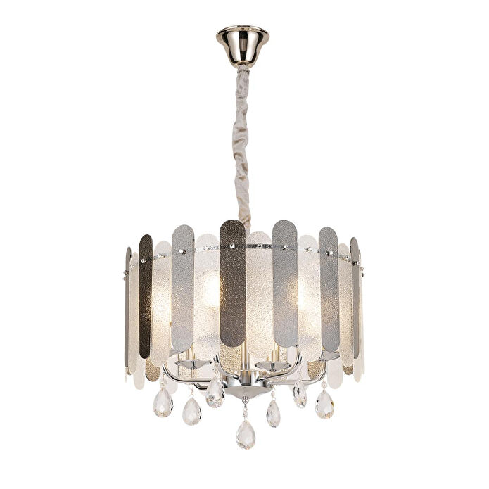 Apliqa Madera 50'lik Krom Füme Camlı Kristal Taşlı Avize