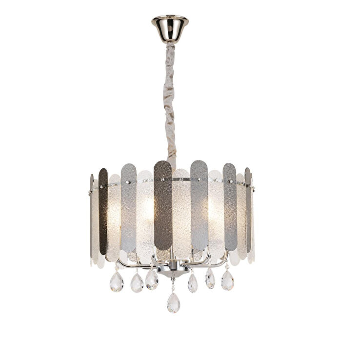 Apliqa Madera 50'lik Krom Füme Camlı Kristal Taşlı Avize