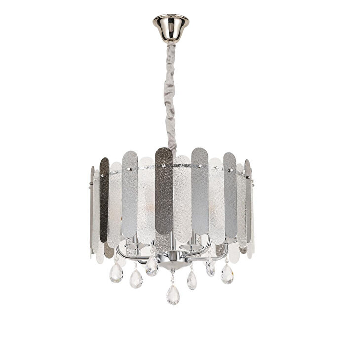 Apliqa Madera 50'lik Krom Füme Camlı Kristal Taşlı Avize