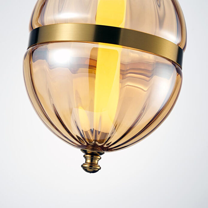 Apliqa Dolly 6 Watt 3000k Ledli Bal Camlı Tekli Sarkıt Led Avize