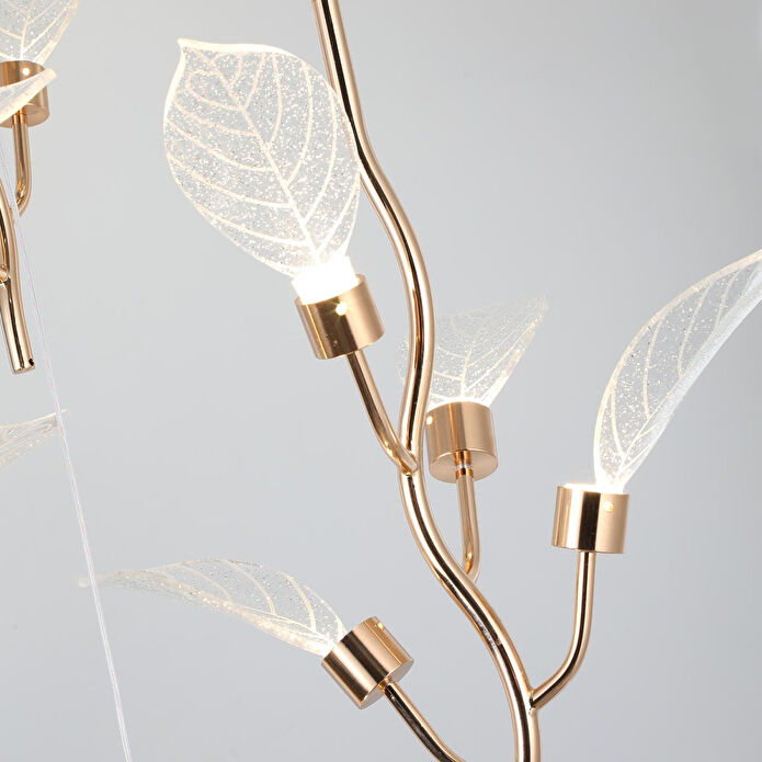 Apliqa Liria 4'lü Gold Yaprak Desenli Sarkıt Led Avize